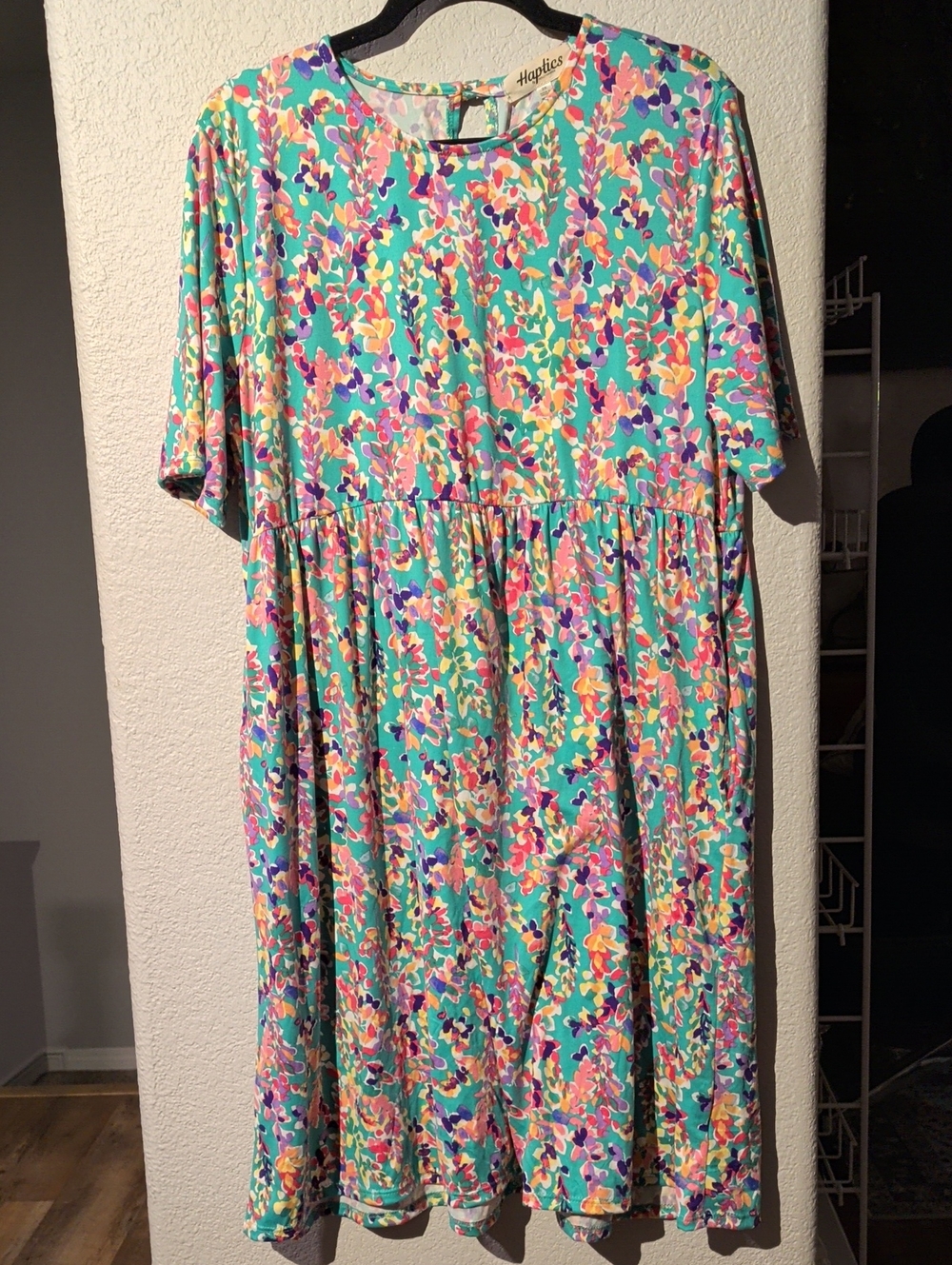 Hapyoca Mint Floral Tiered Midi Dress 2X New No Tags